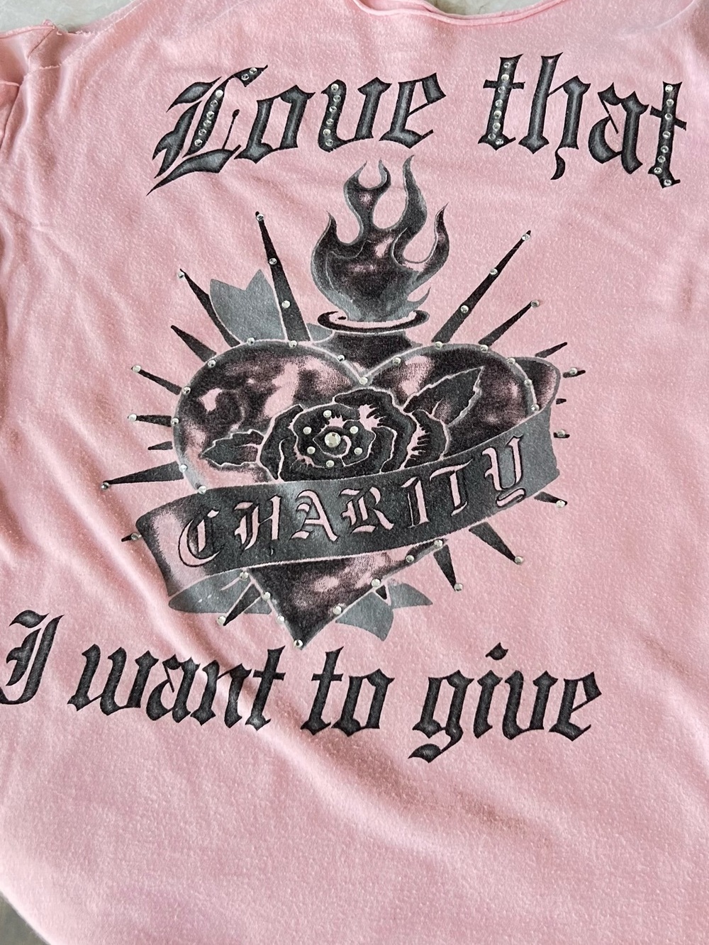 Faith Connexion Y2K Rhinestone Graphic Racerback Tank Top Pink S - Picture 2 of 13